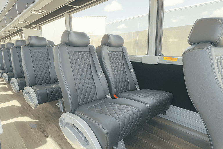 interior of Charter Bus Rental Worcester charter bus